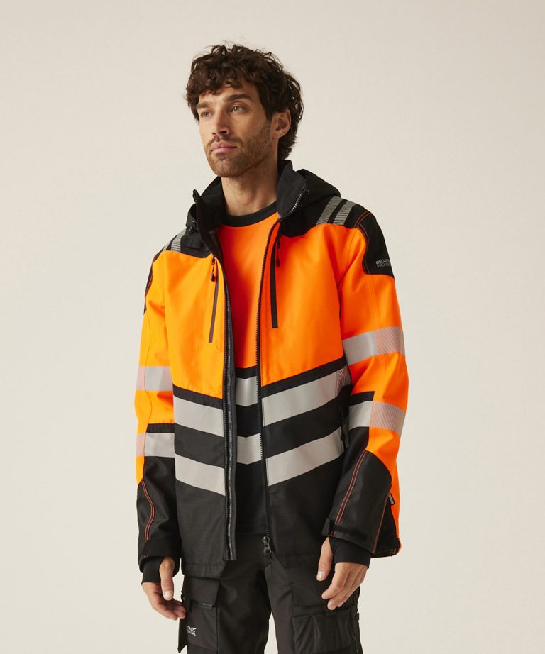 Regatta High Visibility Hi-Vis X Pro Waterproof Shell Jacket (Class 2) RG483, Vivid Promotion Workwear