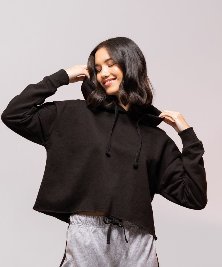 Sf - Womens Cropped Slounge Hoodie SK516