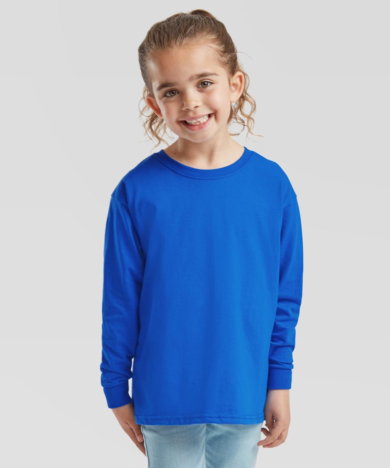 Fruit Of The Loom &#8211; Kids Long Sleeve Valueweight T SS007, Vivid Promotion Workwear