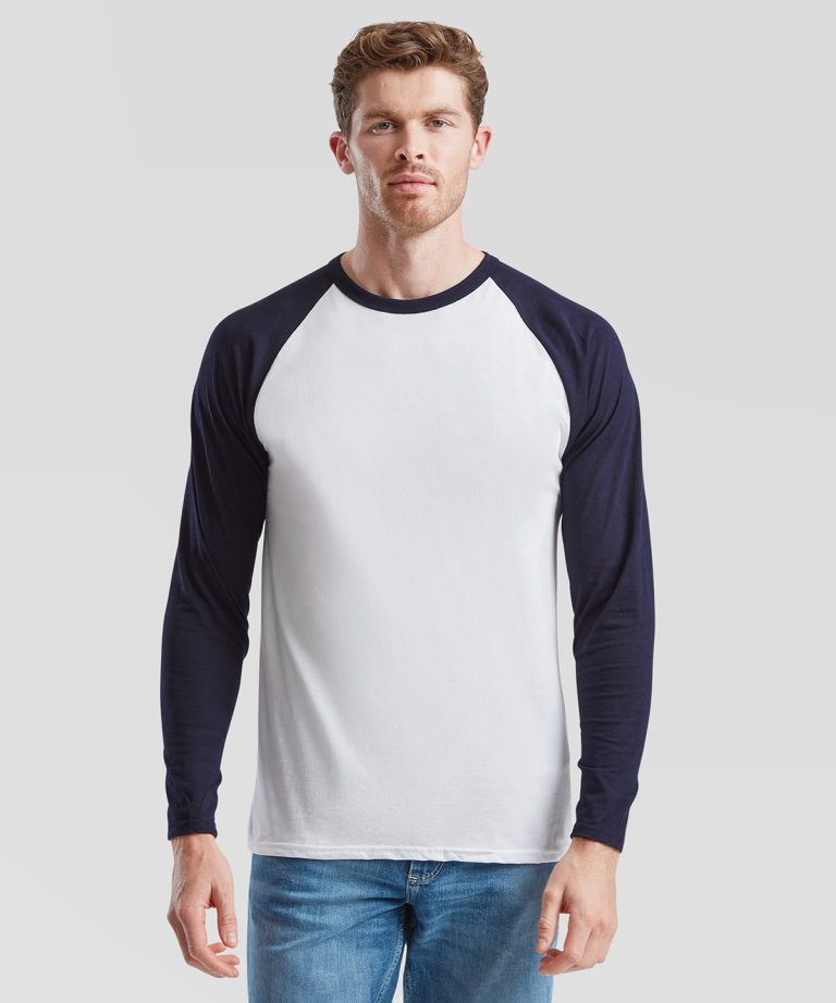Fruit Of The Loom &#8211; Long Sleeve Baseball T SS028, Vivid Promotion Workwear
