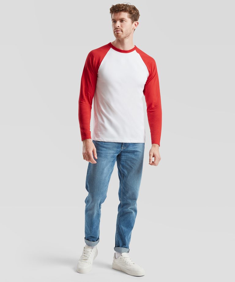 Fruit Of The Loom &#8211; Long Sleeve Baseball T SS028, Vivid Promotion Workwear