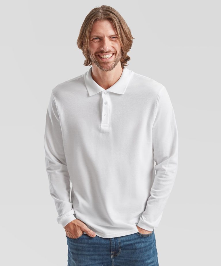 Fruit Of The Loom &#8211; Premium Long Sleeve Polo SS258, Vivid Promotion Workwear