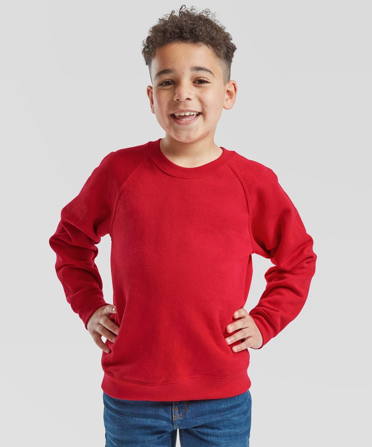Fruit Of The Loom &#8211; Kids Classic Raglan Sweatshirt SS271, Vivid Promotion Workwear