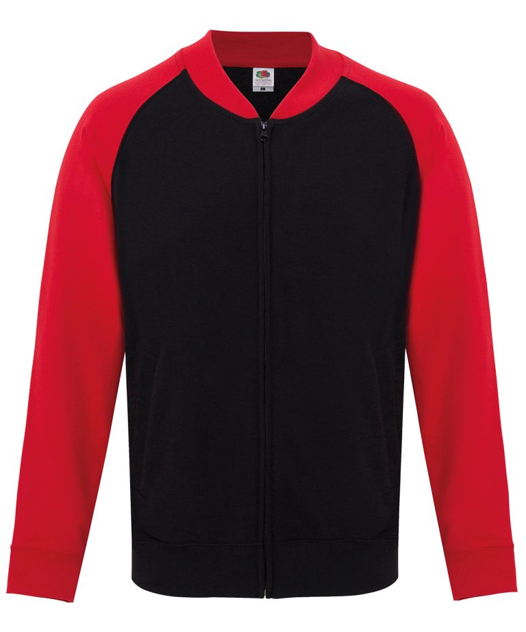 Fruit Of The Loom &#8211; Baseball Sweatshirt Jacket SS929, Vivid Promotion Workwear