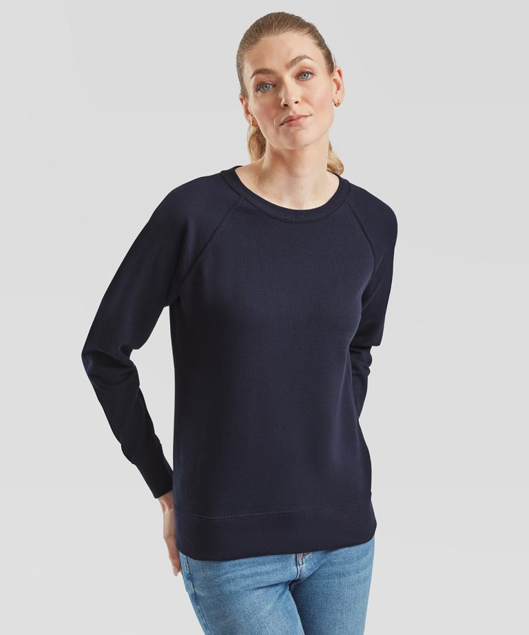 Fruit Of The Loom &#8211; Womens Lightweight Raglan Sweatshirt SS960, Vivid Promotion Workwear