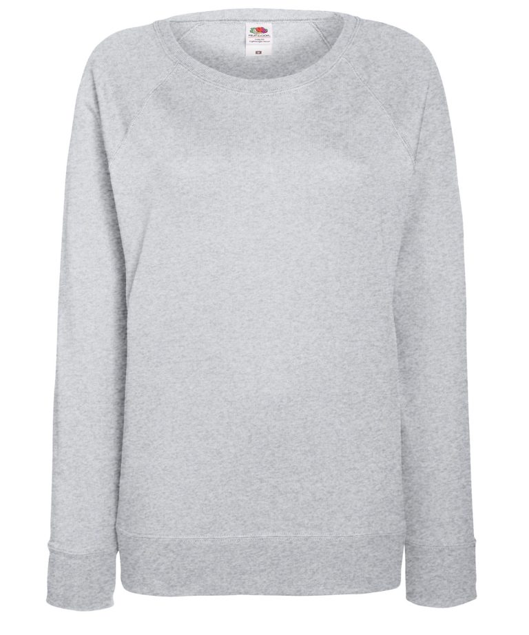 Fruit Of The Loom &#8211; Womens Lightweight Raglan Sweatshirt SS960, Vivid Promotion Workwear
