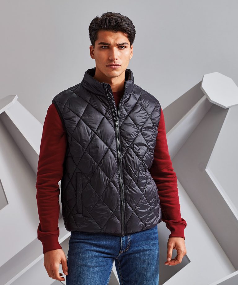 2786 &#8211; Diamond Pane Padded Gilet TS033, Vivid Promotion Workwear