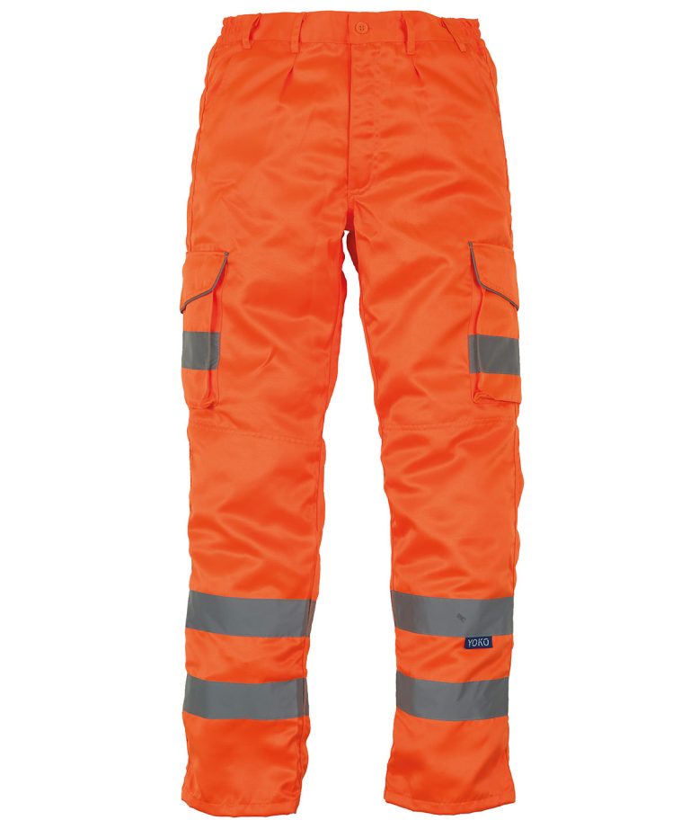 Yoko Hi-Vis Polycotton Cargo Trousers With Kneepad Pockets (Hv018T 3M) YK073, Vivid Promotion Workwear