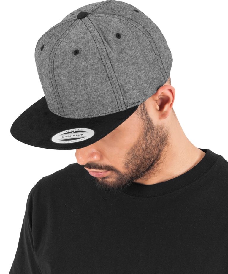 Flexfit By Yupoong &#8211; Chambray &#8211; Suede Snapback (6089Ch) YP009, Vivid Promotion Workwear