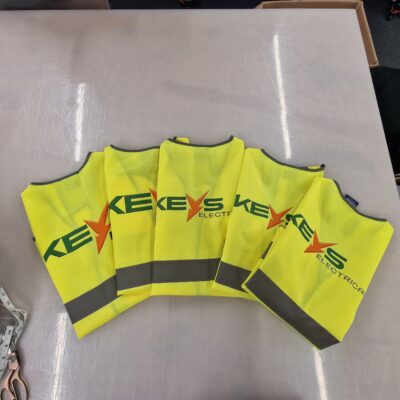 Keys Electrical Customised Hi Vis Waistcoats Branded Workwear