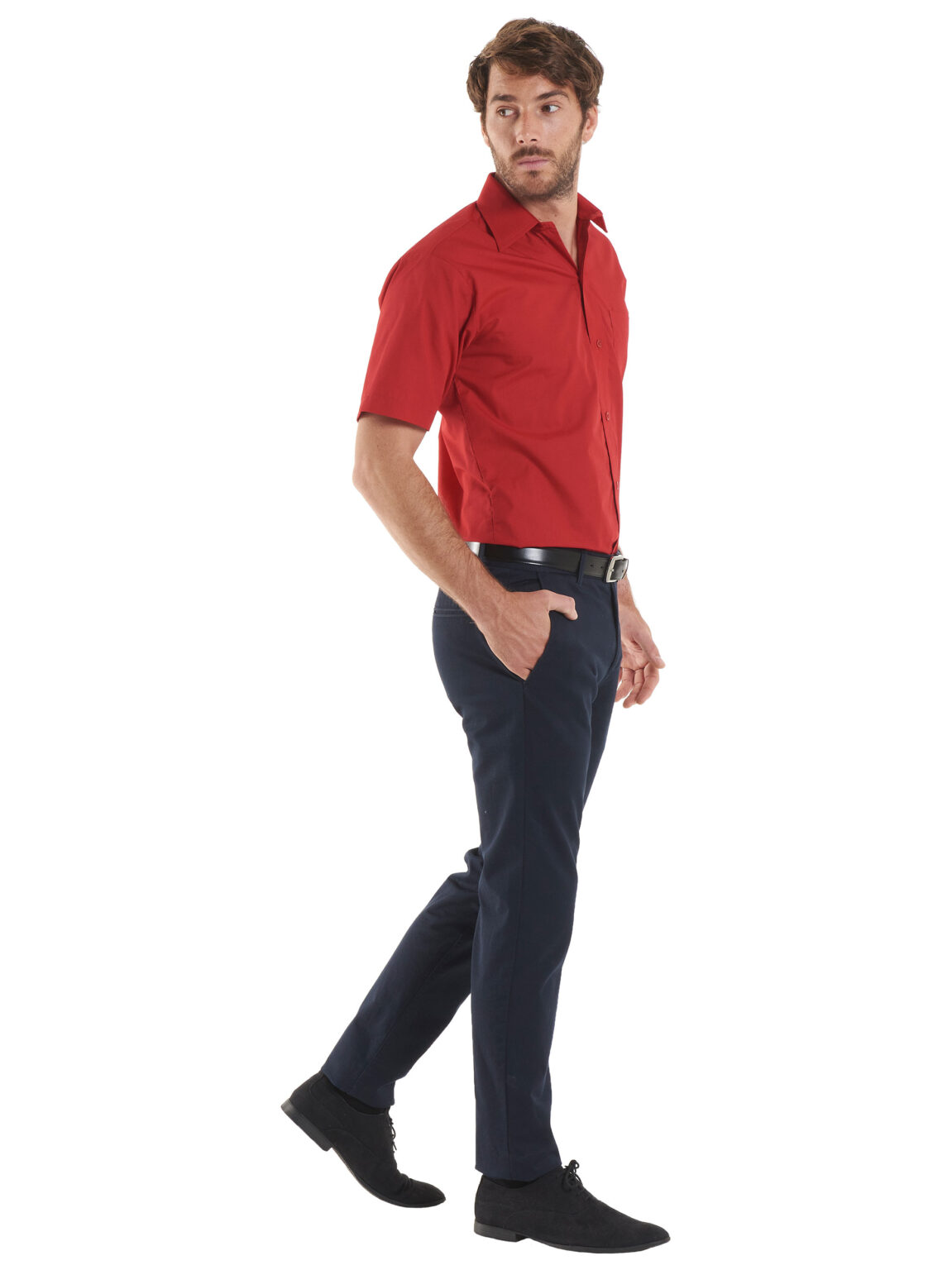 UNEEK Mens Poplin Half Sleeve Shirt UC710, Vivid Promotion Workwear