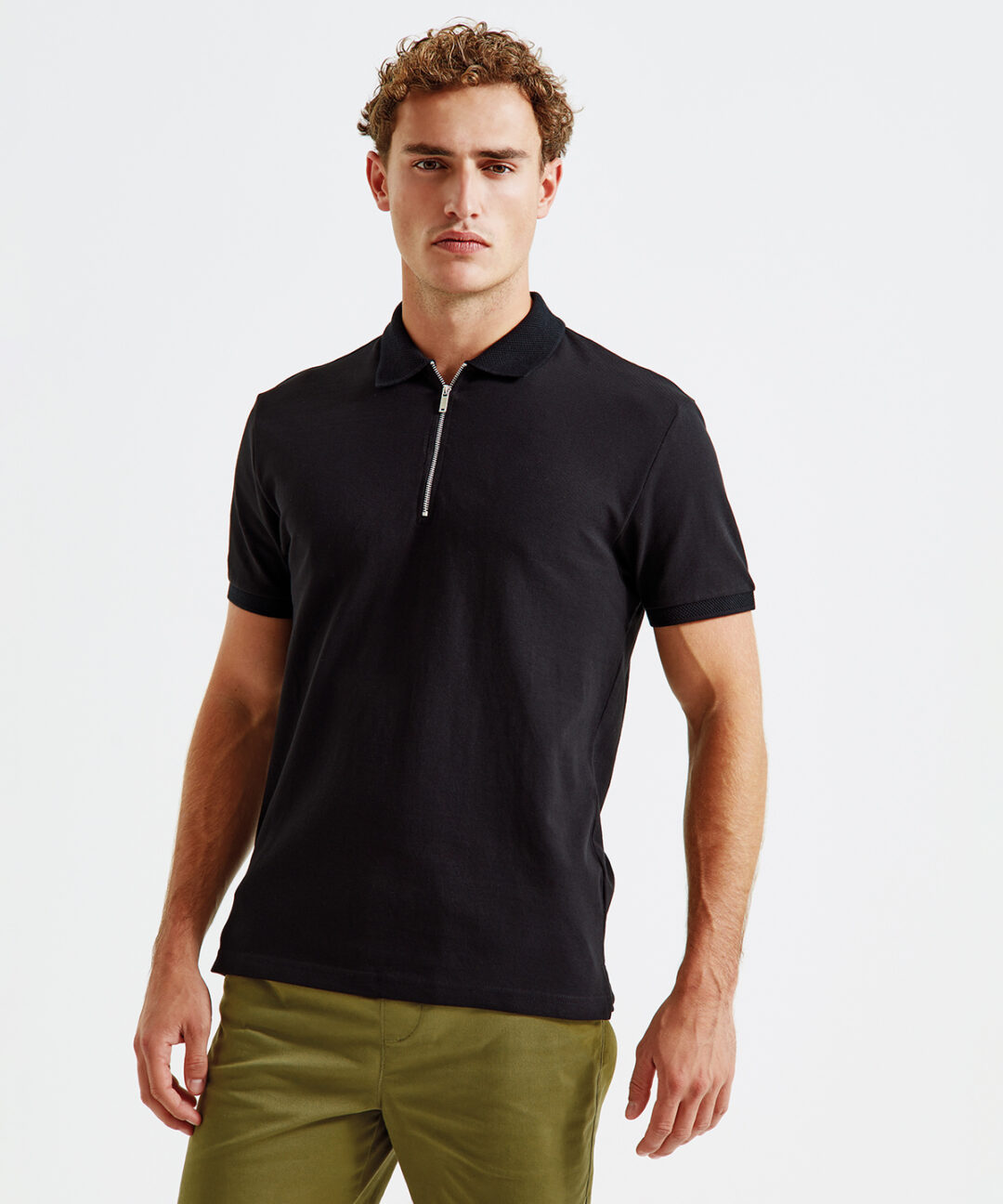 Asquith &#038; Fox Men&#8217;s zip polo AQ013, Vivid Promotion Workwear