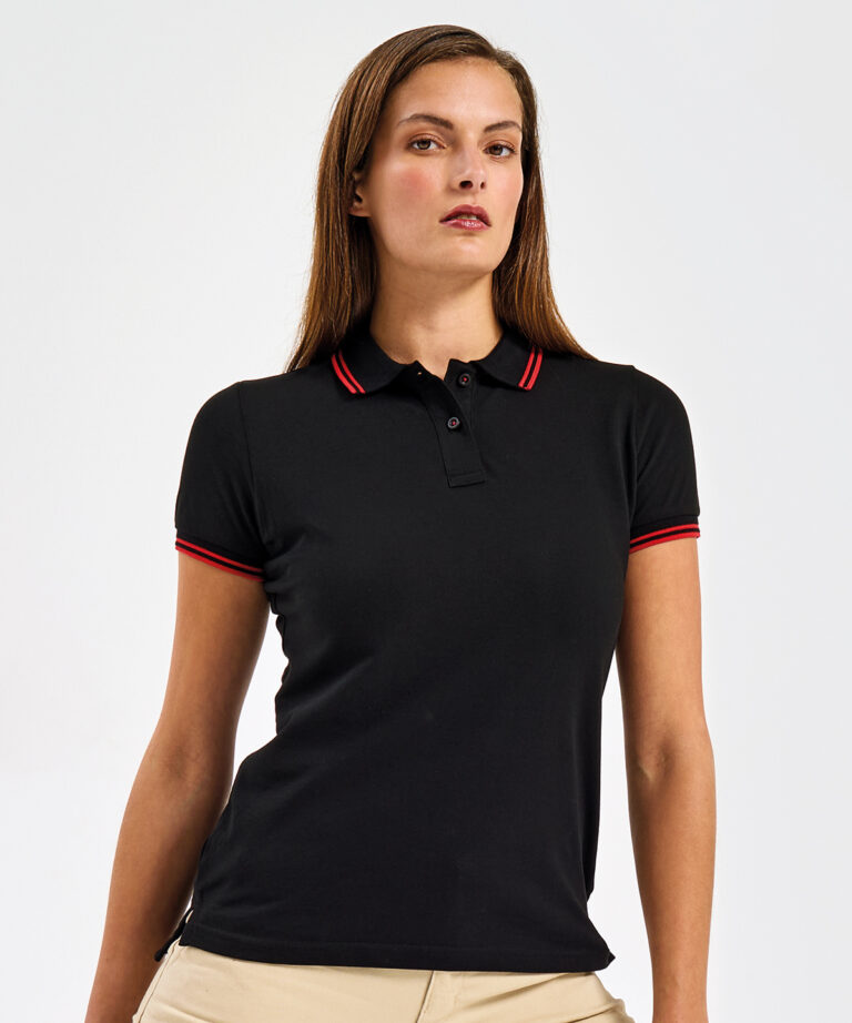 Asquith &#038; Fox Women&#8217;s classic fit tipped polo AQ021, Vivid Promotion Workwear