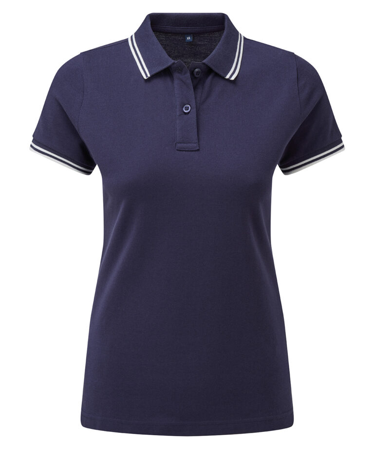 Asquith &#038; Fox Women&#8217;s classic fit tipped polo AQ021, Vivid Promotion Workwear