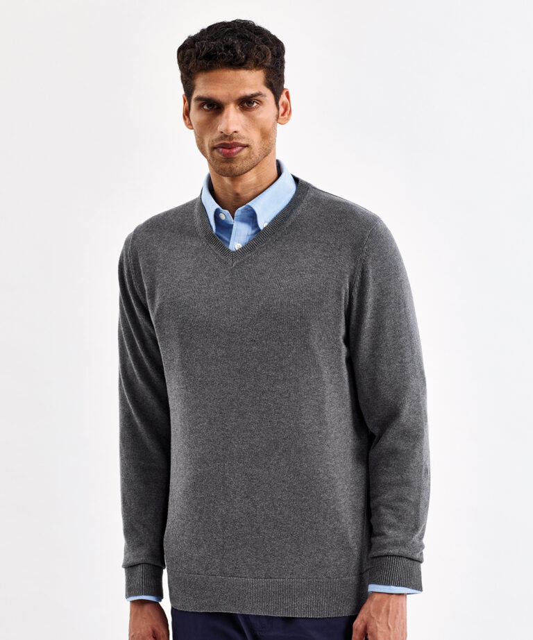 Asquith & Fox Men's cotton blend v neck sweater AQ042
