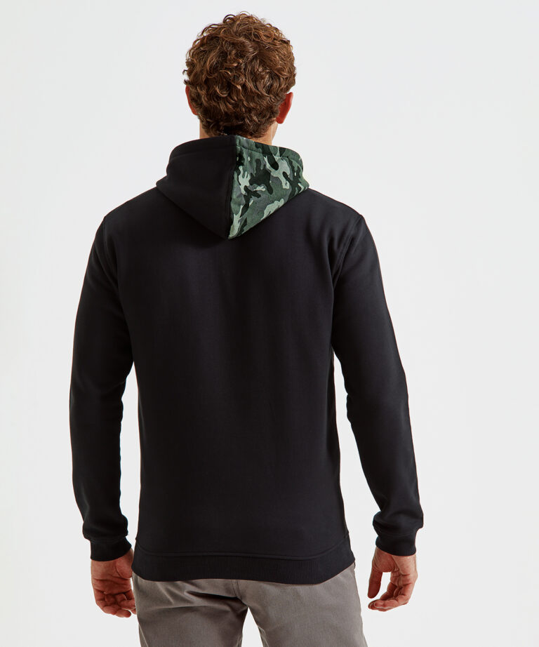 Asquith &#038; Fox Men&#8217;s camo trimmed hoodie AQ047, Vivid Promotion Workwear