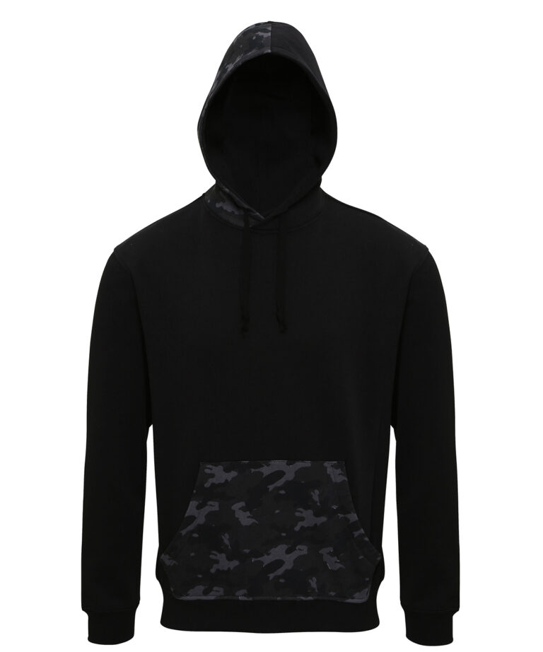 Asquith &#038; Fox Men&#8217;s camo trimmed hoodie AQ047, Vivid Promotion Workwear