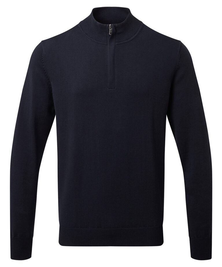 Asquith &#038; Fox Men&#8217;s cotton blend ? zip sweater AQ048, Vivid Promotion Workwear