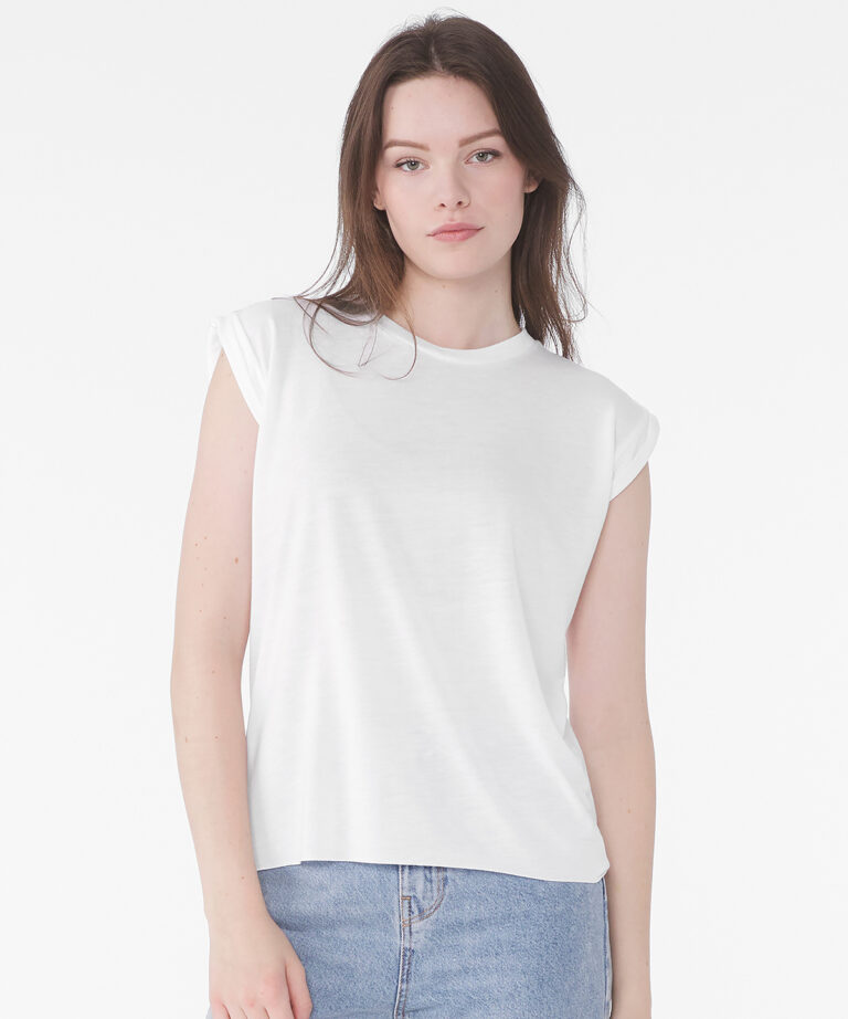 Alternative view of Bella+Canvas Women's flowy muscle tee with rolled cuff BE128