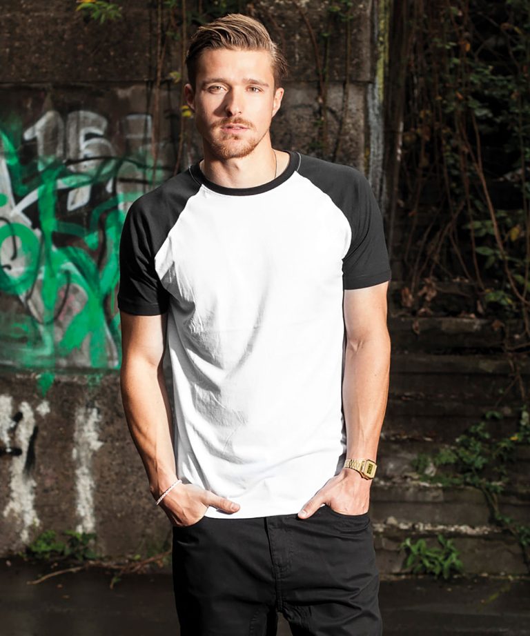 Alternative view of Build Your Brand - Raglan Contrast Tee BY007