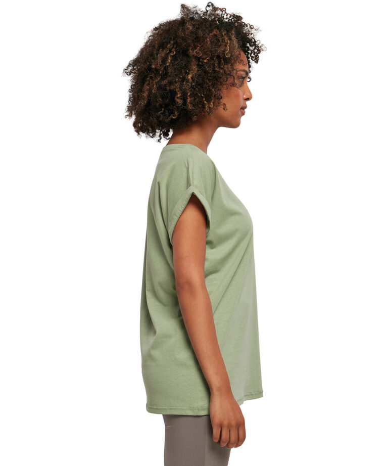 Build Your Brand Women's extended shoulder tee BY021