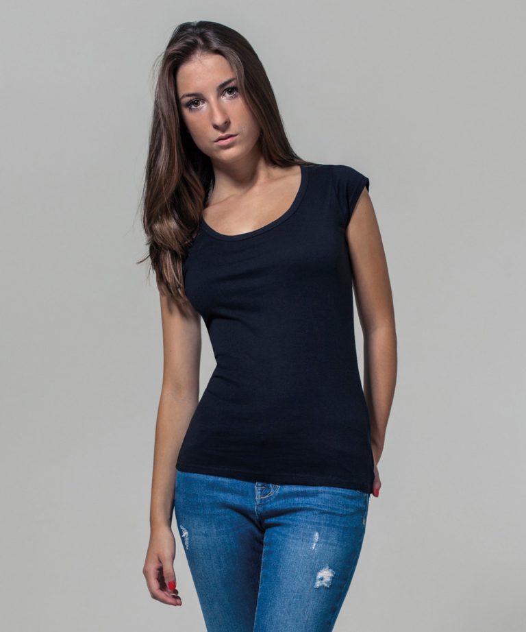 Build Your Brand - Womens Back Cut Tee BY035