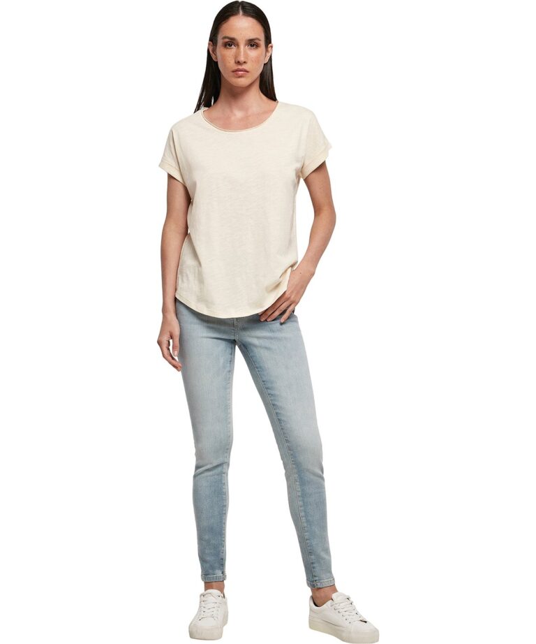 Build Your Brand Women&#8217;s long slub tee BY036, Vivid Promotion Workwear