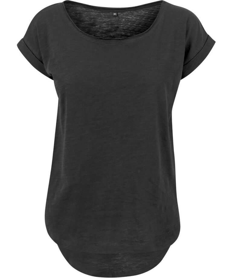 Build Your Brand Women&#8217;s long slub tee BY036, Vivid Promotion Workwear