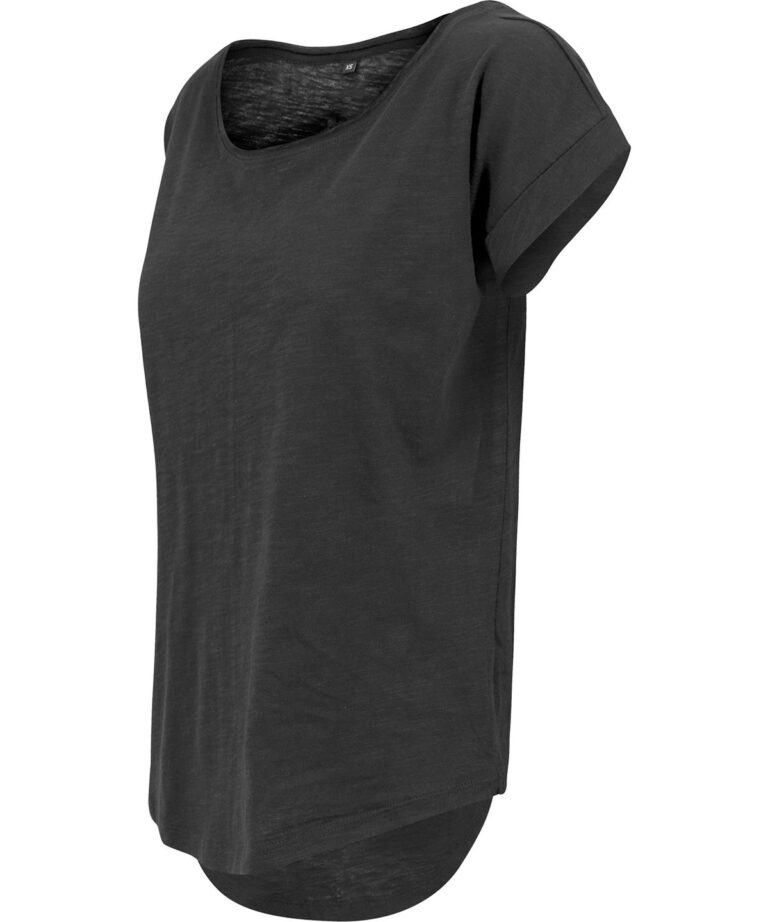 Build Your Brand Women&#8217;s long slub tee BY036, Vivid Promotion Workwear