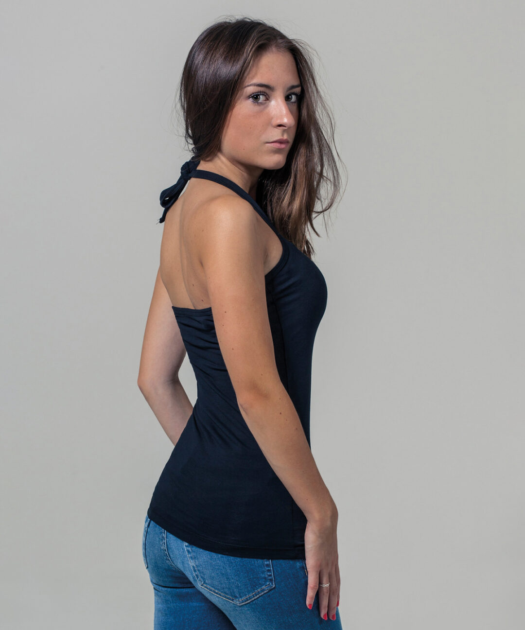 Build Your Brand Women&#8217;s neck holder shirt BY038, Vivid Promotion Workwear