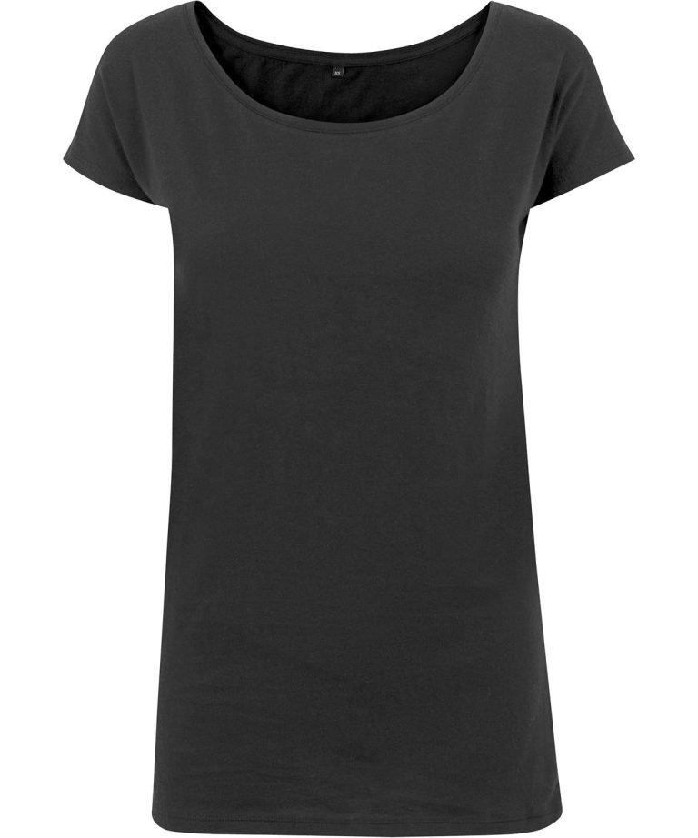Build Your Brand &#8211; Womens Wide Neck Tee BY039, Vivid Promotion Workwear