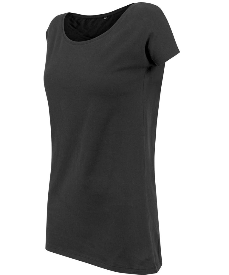 Build Your Brand &#8211; Womens Wide Neck Tee BY039, Vivid Promotion Workwear