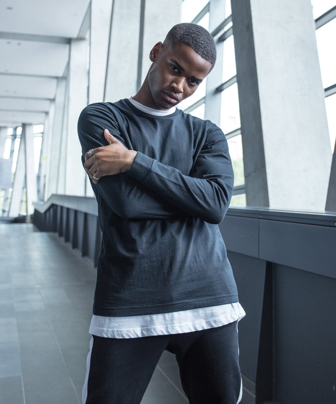 Build Your Brand Long sleeve with cuff rib BY091, Vivid Promotion Workwear