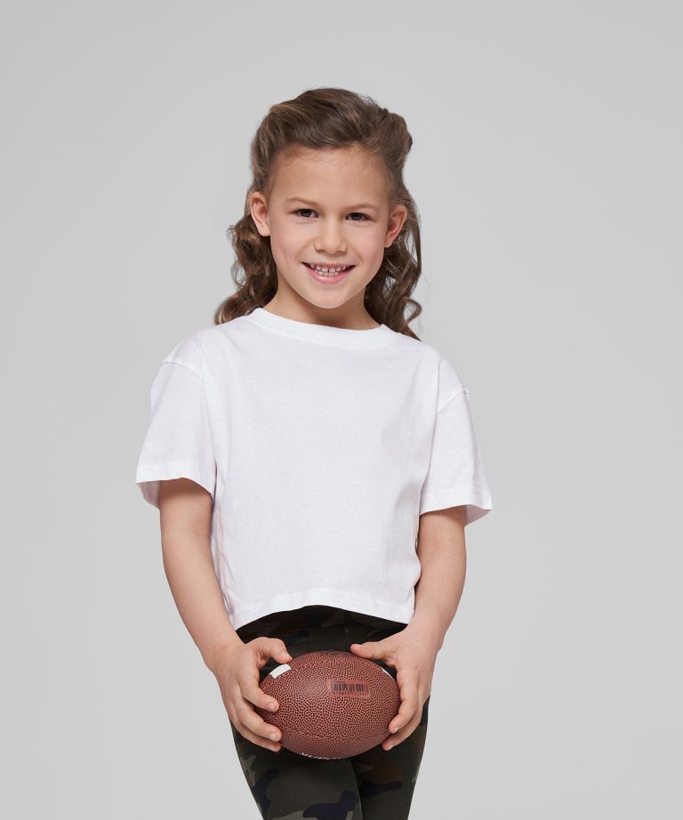 Build Your Brand - Girls Cropped Jersey Tee BY114