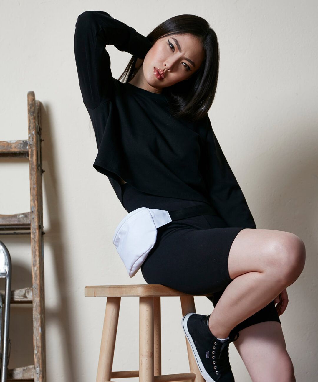 Build Your Brand Womens terry cropped crew BY131, Vivid Promotion Workwear