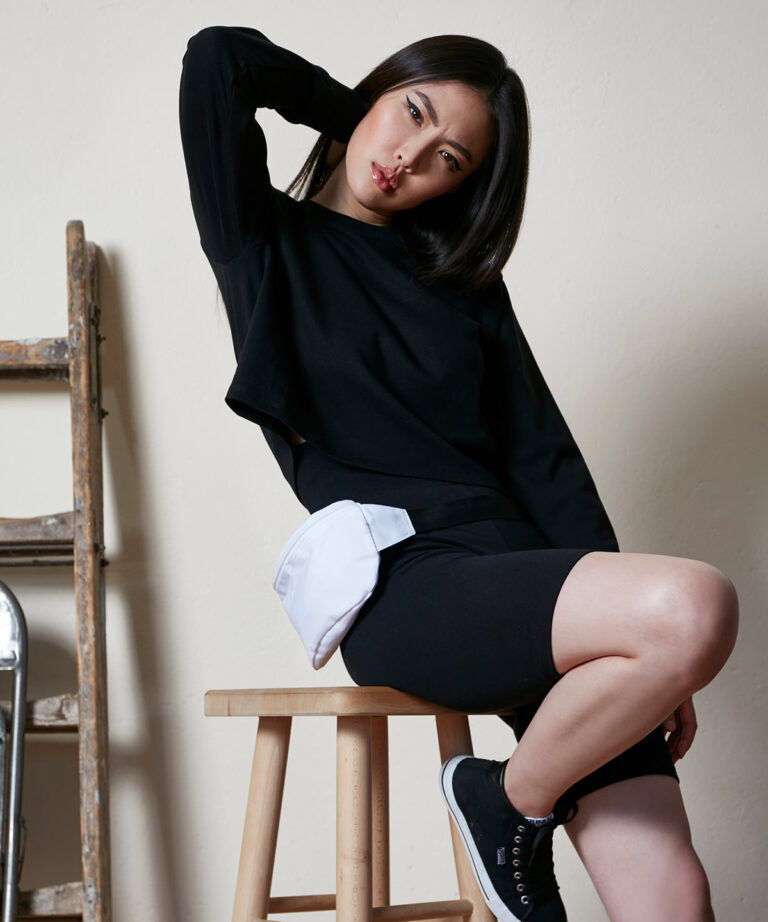 Build Your Brand Womens terry cropped crew BY131, Vivid Promotion Workwear