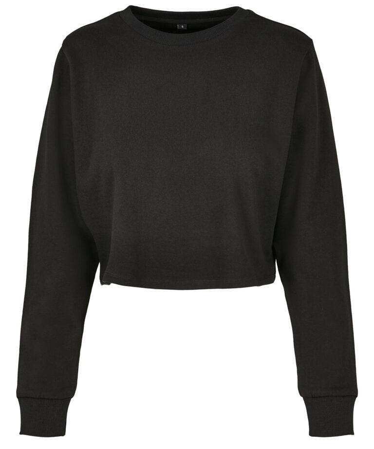 Build Your Brand Womens terry cropped crew BY131, Vivid Promotion Workwear