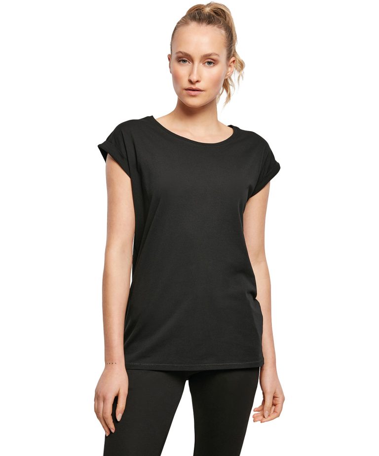 Build Your Brand - Womens Organic Extended Shoulder Tee BY138