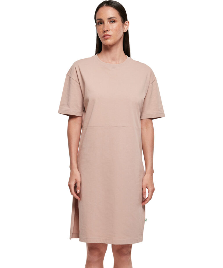 Build Your Brand Women's organic oversizes slit tee dress BY181