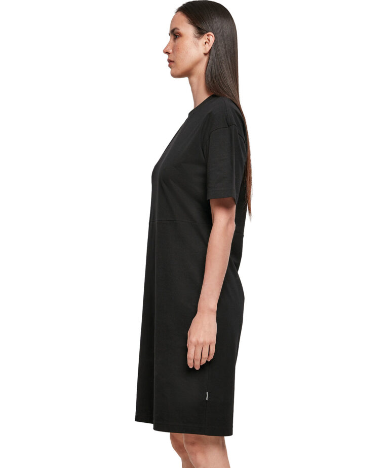 Build Your Brand Women&#8217;s organic oversizes slit tee dress BY181, Vivid Promotion Workwear
