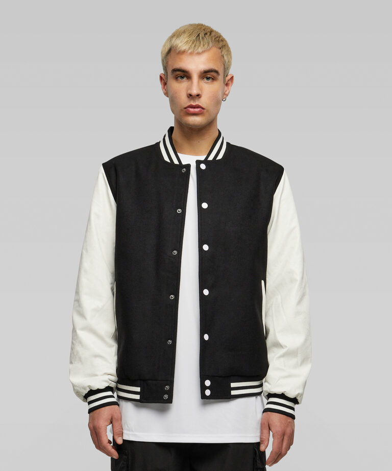 Build Your Brand Old school college jacket BY269, Vivid Promotion Workwear