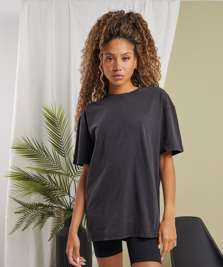 Build Your Brand - Womens Oversized Acid Wash Tee BY270
