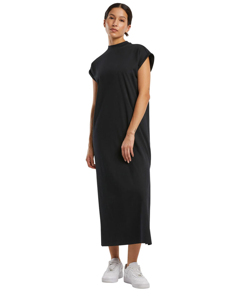 Build Your Brand Womens long extended shoulder dress BY302, Vivid Promotion Workwear