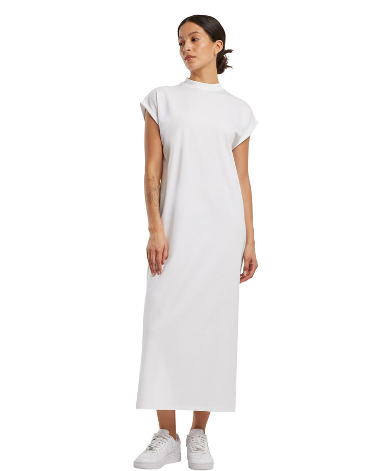 Build Your Brand Womens long extended shoulder dress BY302