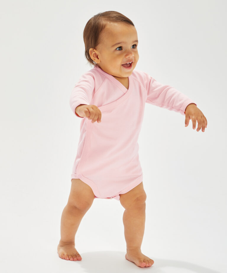 Babybugz Baby long sleeve kimono bodysuit BZ060, Vivid Promotion Workwear