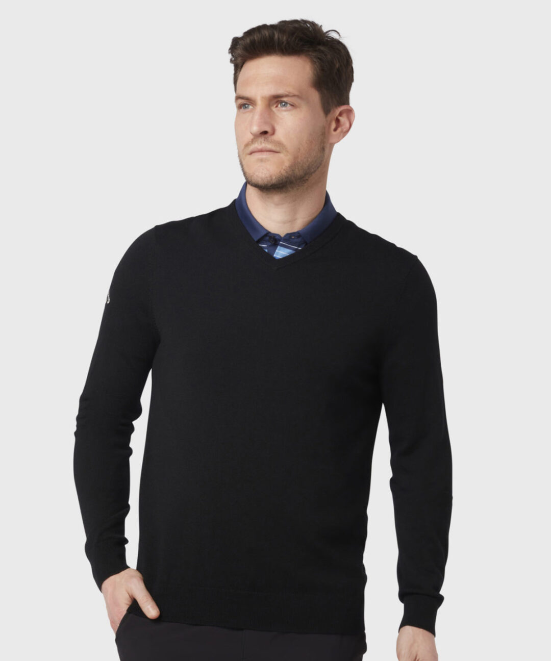 Callaway Ribbed v neck Merino sweater CW076, Vivid Promotion Workwear