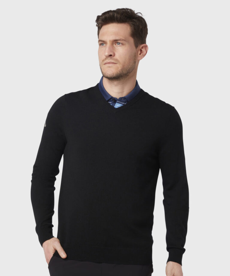 Callaway Ribbed v neck Merino sweater CW076