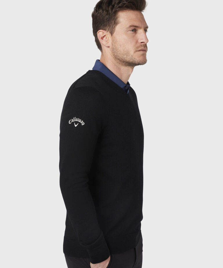 Alternative view of Callaway Ribbed v neck Merino sweater CW076