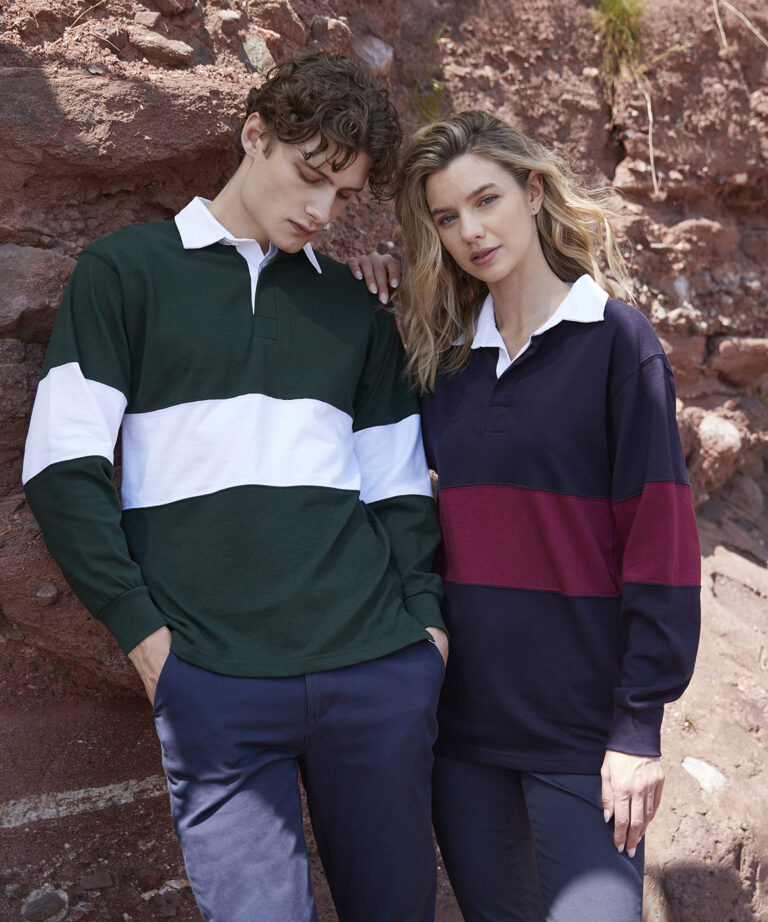 Alternative view of Front Row Panelled rugby shirt FR07M
