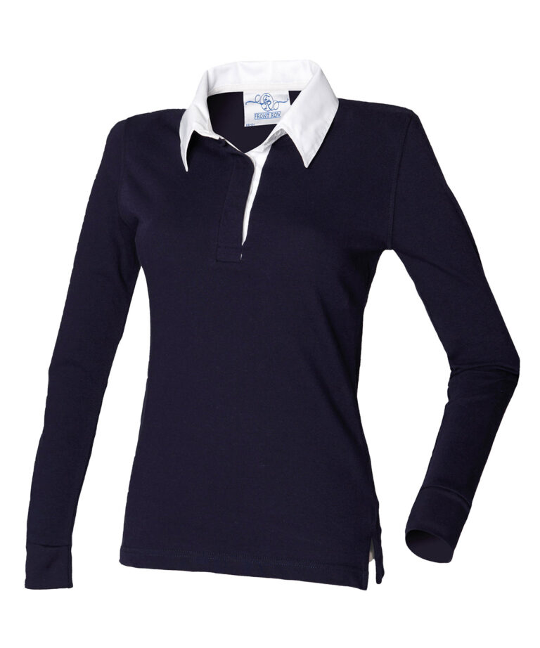 Alternative view of Front Row Women's long sleeve plain rugby shirt FR101